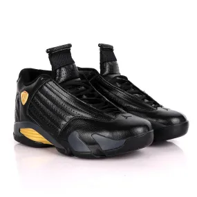 Air Jordan 14 Retro All Black With Classic Gold Designs