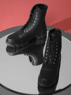 Black PU Kitten Ankle Boots (TC-ST-1285-BLKPU)