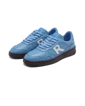 Rare Rabbit Men's Kepler Blue  Genuine Leather Low-top Lace-up Sneaker Shoes