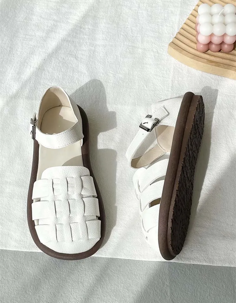 Woven Leather Comfortable Flat Sandals