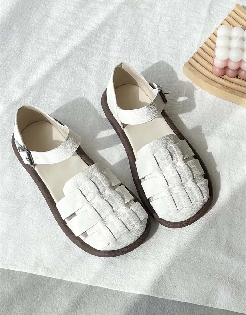 Woven Leather Comfortable Flat Sandals