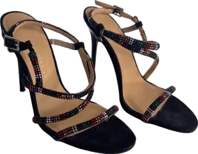 Zara Black/ Rainbow Crystal Strappy Heels EU 37 UK 4